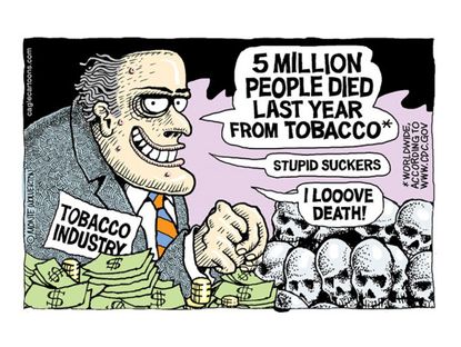 Editorial cartoon tobacco industry