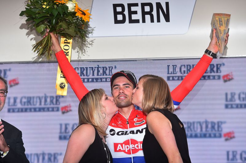 Tom Dumoulin (Giant-Alpecin) on the podium