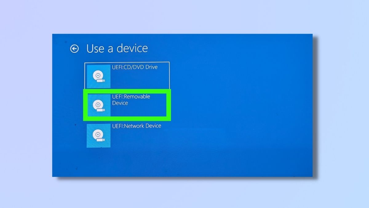 Снимок экрана, показывающий, как установить Linux через USB — меню загрузки BIOS