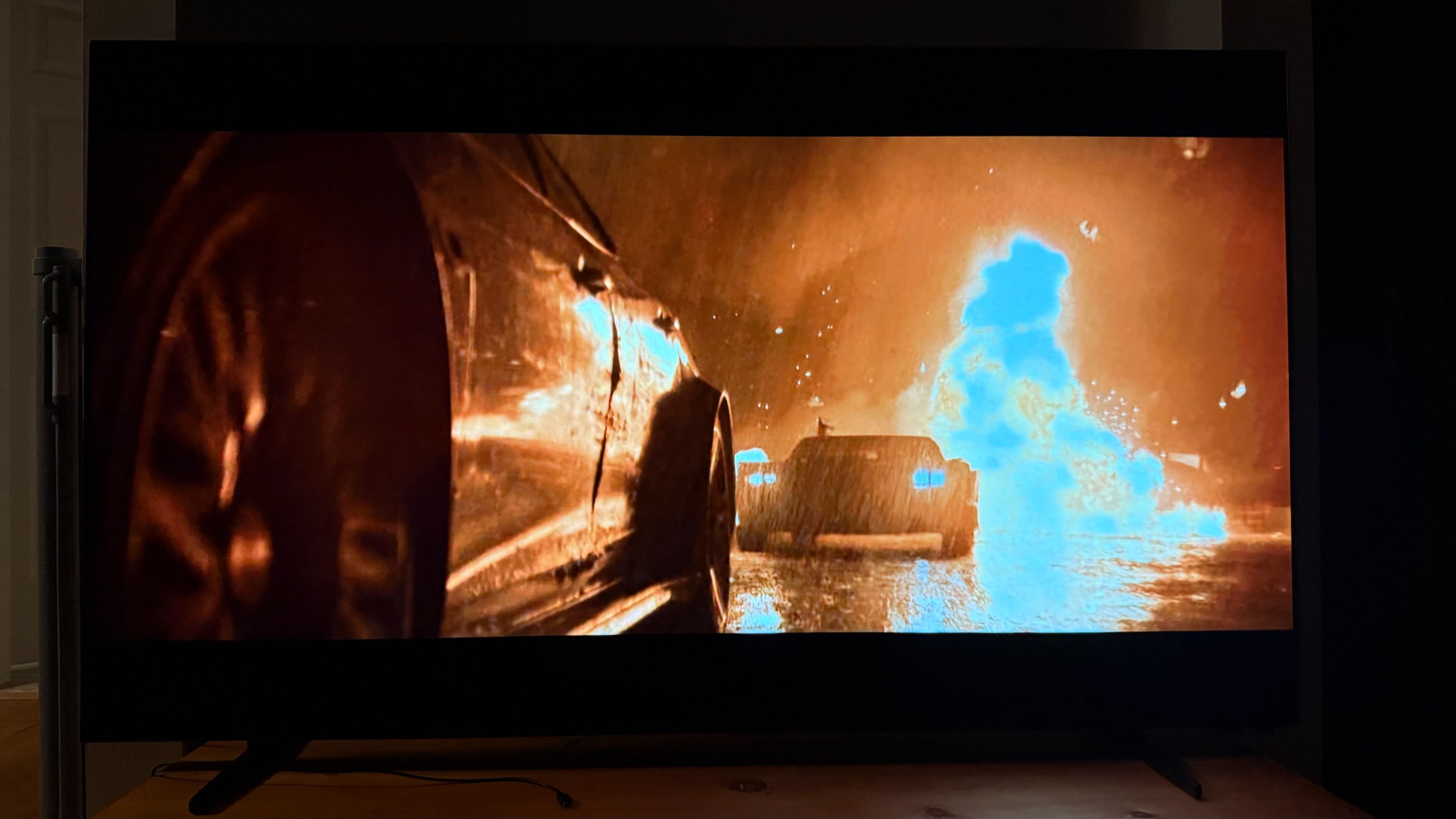 Roku Pro Series OLED showing detail with a scene from The Batman
