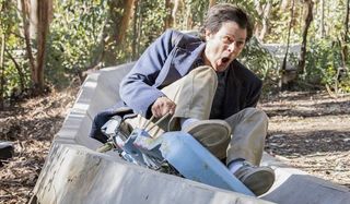 Action Point Johnny Knoxville zooming on an Alpine Coaster