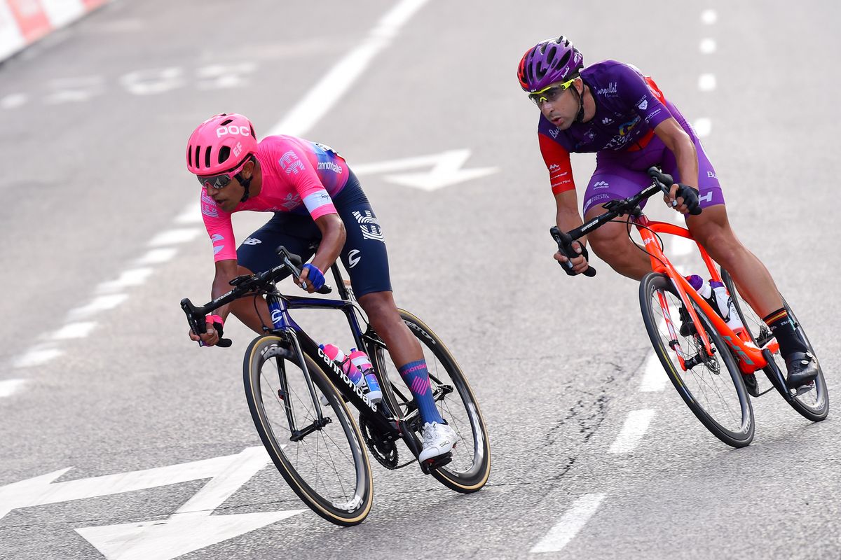 Dani Martinez and Diego Rubio in the breakaway