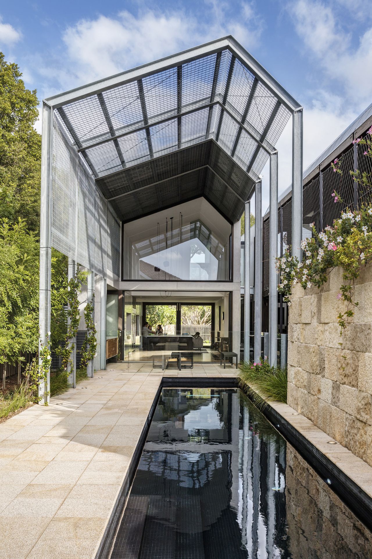 Modern small garden with a small swimming pool