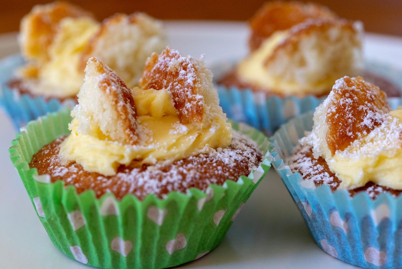 Orange butterfly cakes