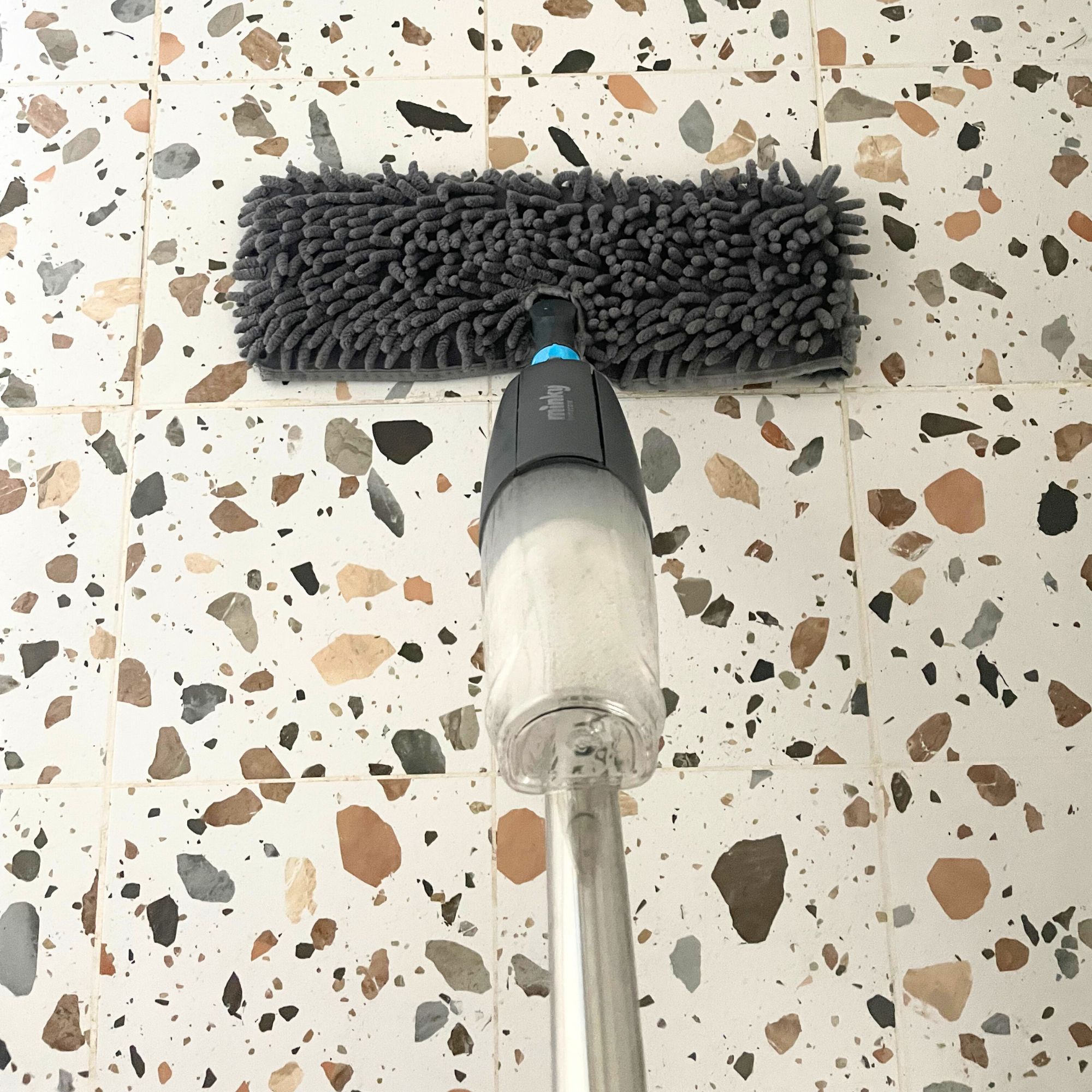 Minky Flexi Spray Mop on terrazzo tiled floor