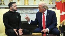 President Donald Trump harangues Ukraine's Volodymyr Zelenskyy