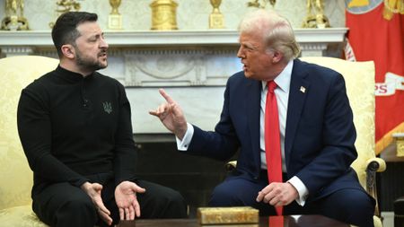 President Donald Trump harangues Ukraine's Volodymyr Zelenskyy