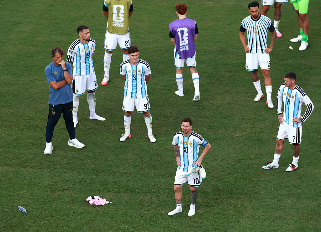 Argentina players look disconsolate after their World Cup final defeat in 2026