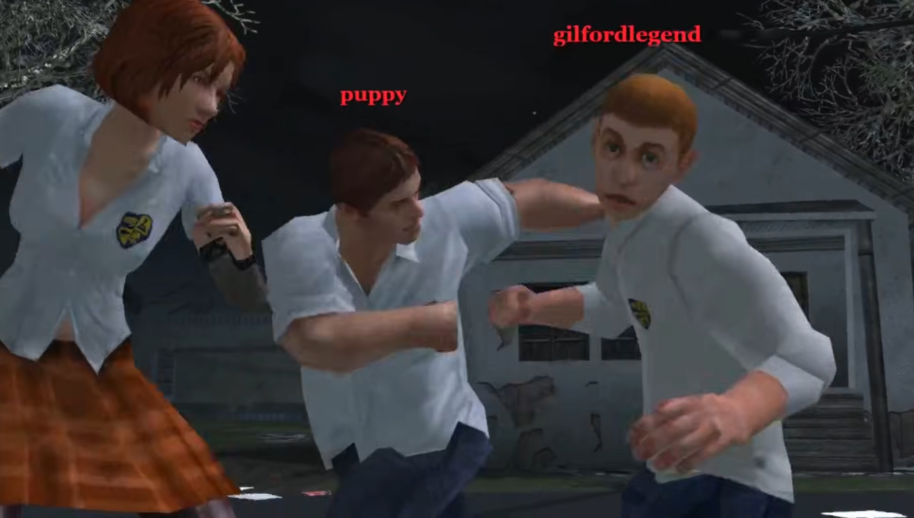 Bully Online mod screenshot - three kids fighting