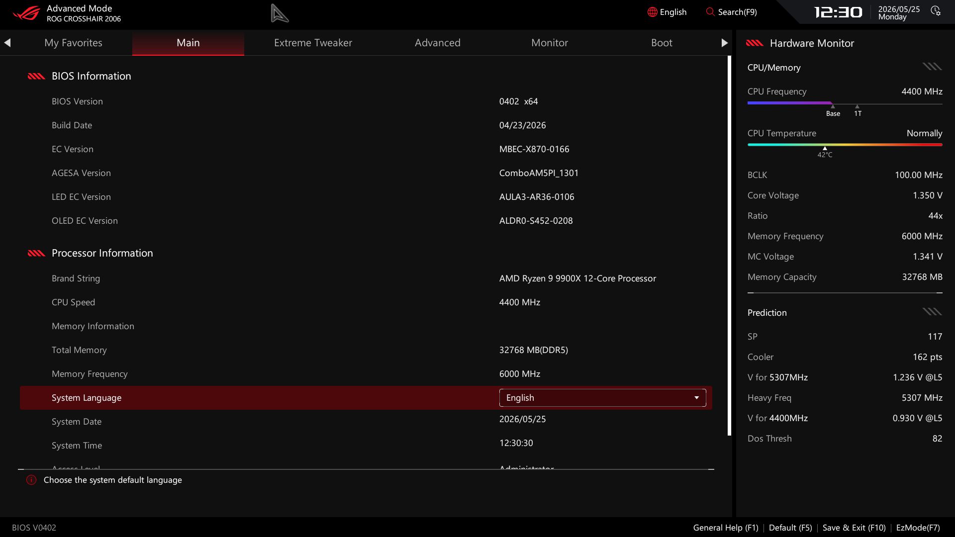 Asus ROG Crosshair 2006 - BIOS