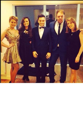 Tom Daley And His Crew At The National Television Awards 2014