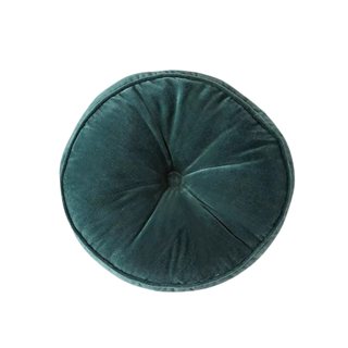 Round velvet green pillow