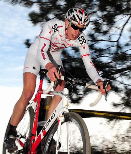 Tristen Schouter (Planet Bike) riding with the leaders.