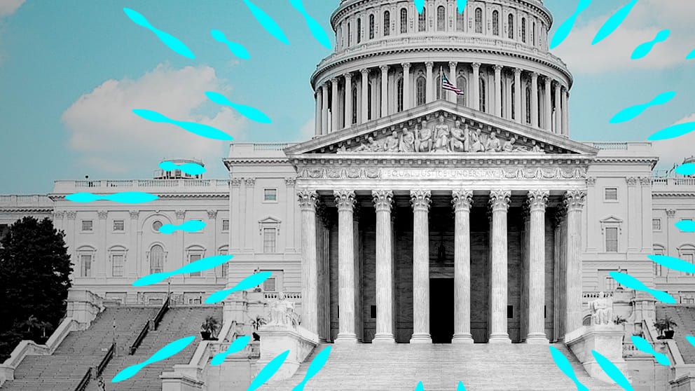 The Capitol Building and the Supreme Court.