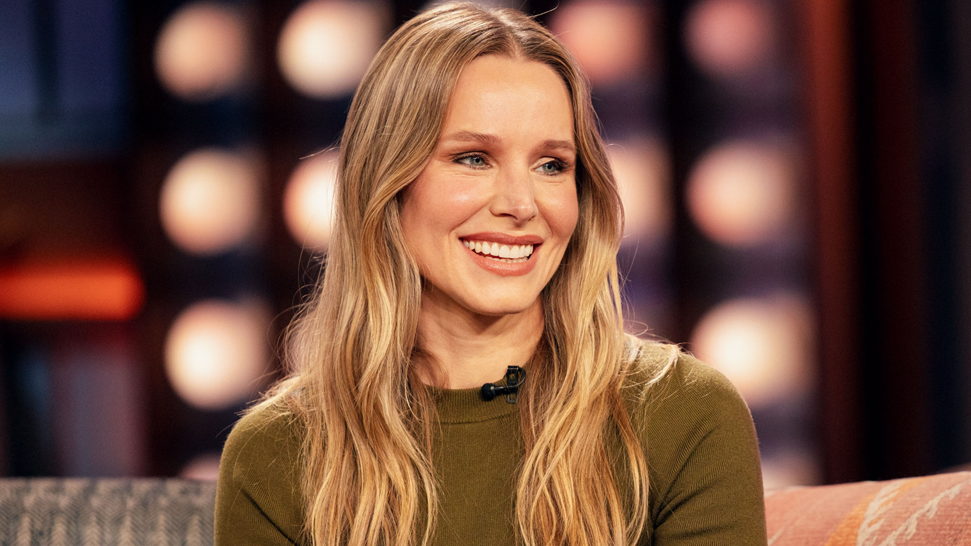 Kristen Bell was spotted in New York promoting Nobody Wants This in brown ankle boots with detachable heels