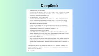 DeepSeek Presidential facts screenshot