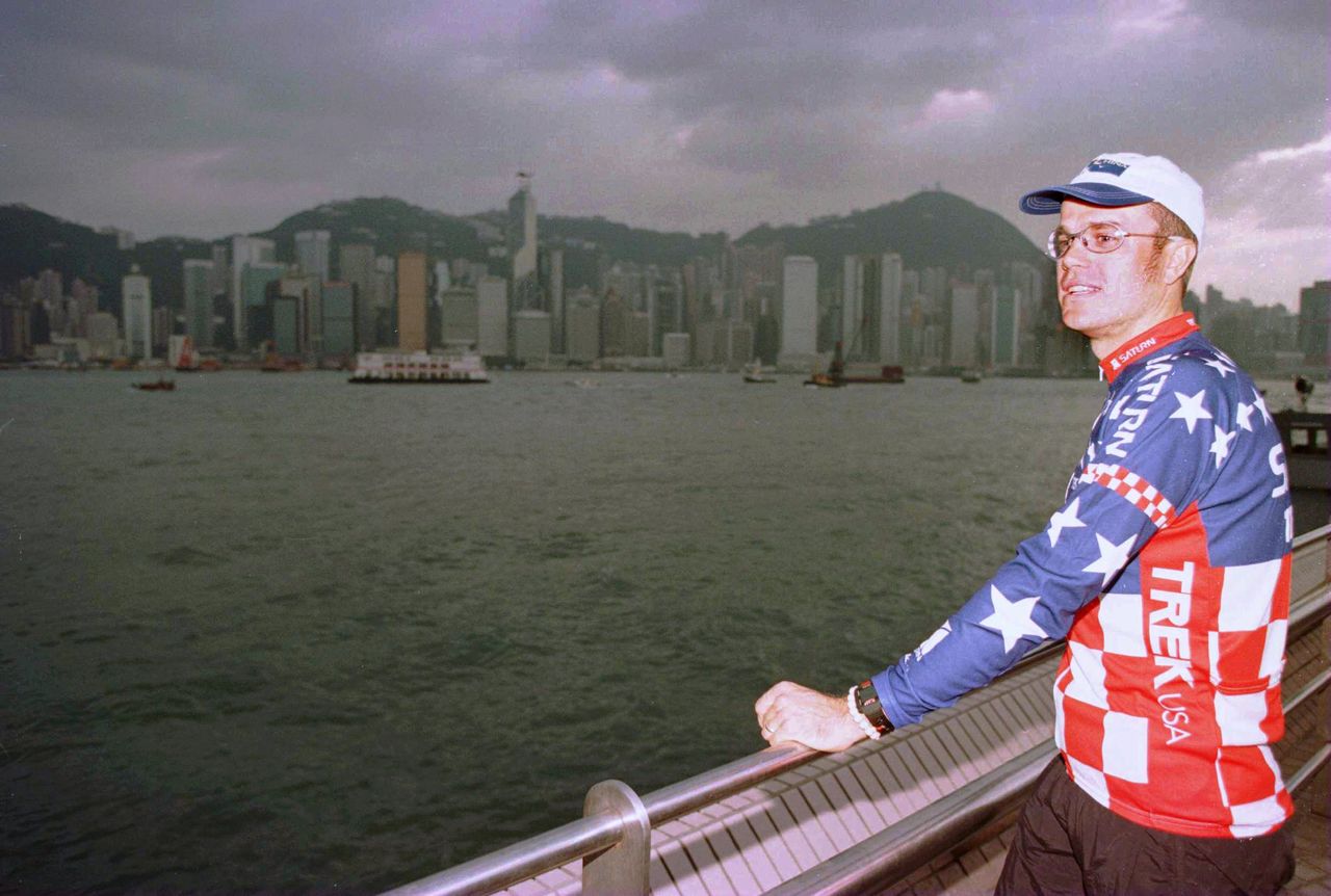Norm Alvis of the United States looks on before the 1995 Kent Tour of China in Hong Kong.