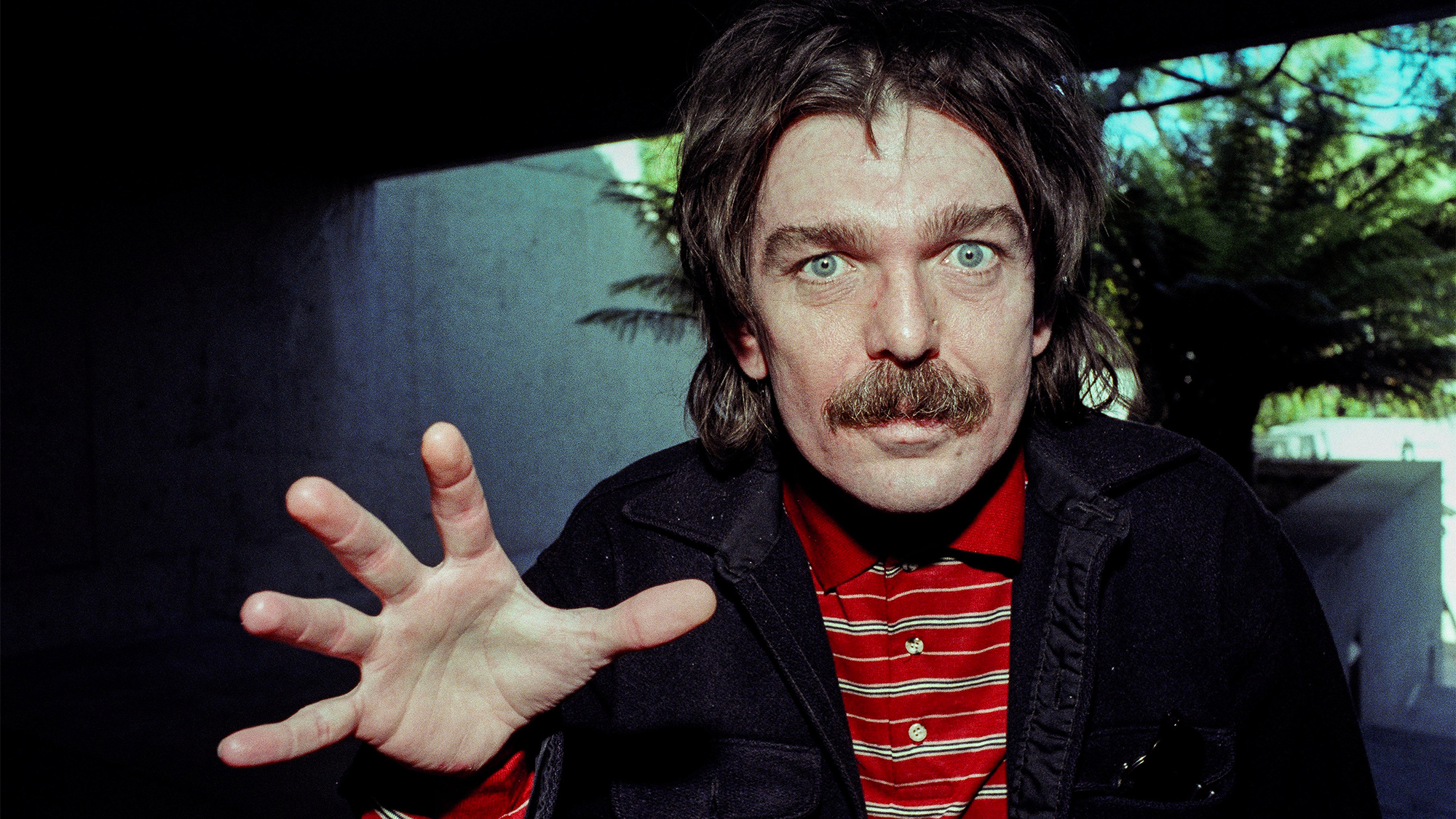 Captain Beefheart posing backstage at The Oakland Coliseum in 1976 in Oakland, California.