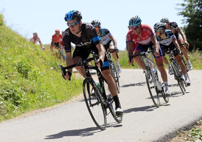 Bradley Wiggins (Sky) in action during stage 2 at the Tour of Poland