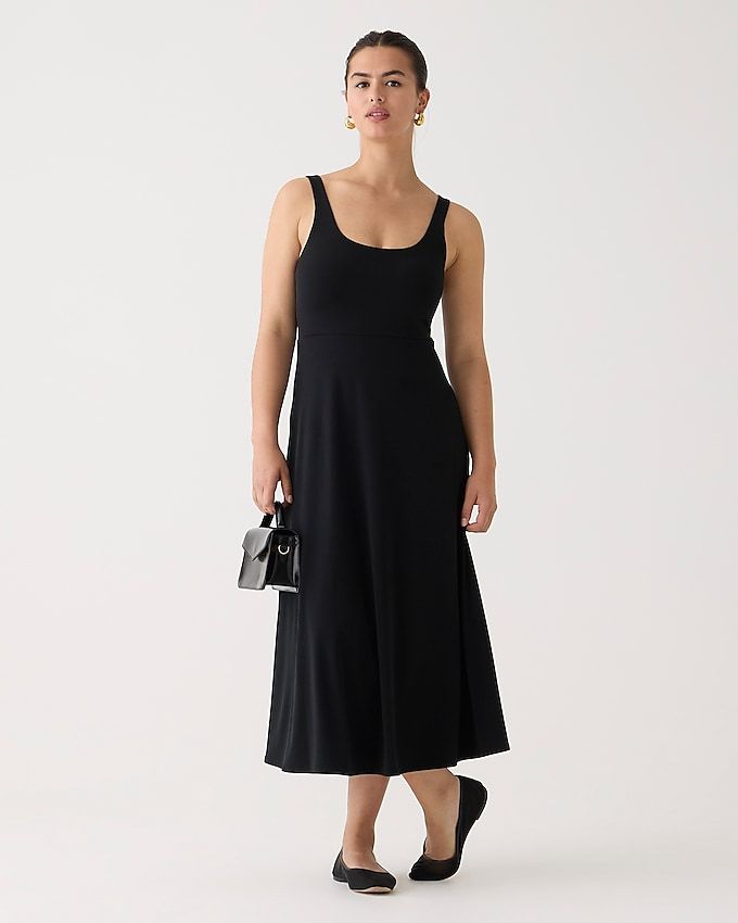 Scoopneck A-Line Midi Dress in Matte Jersey