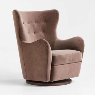 Embrace Chocolate Brown Velvet Swivel Glider Nursery Chair by Jeremiah Brent