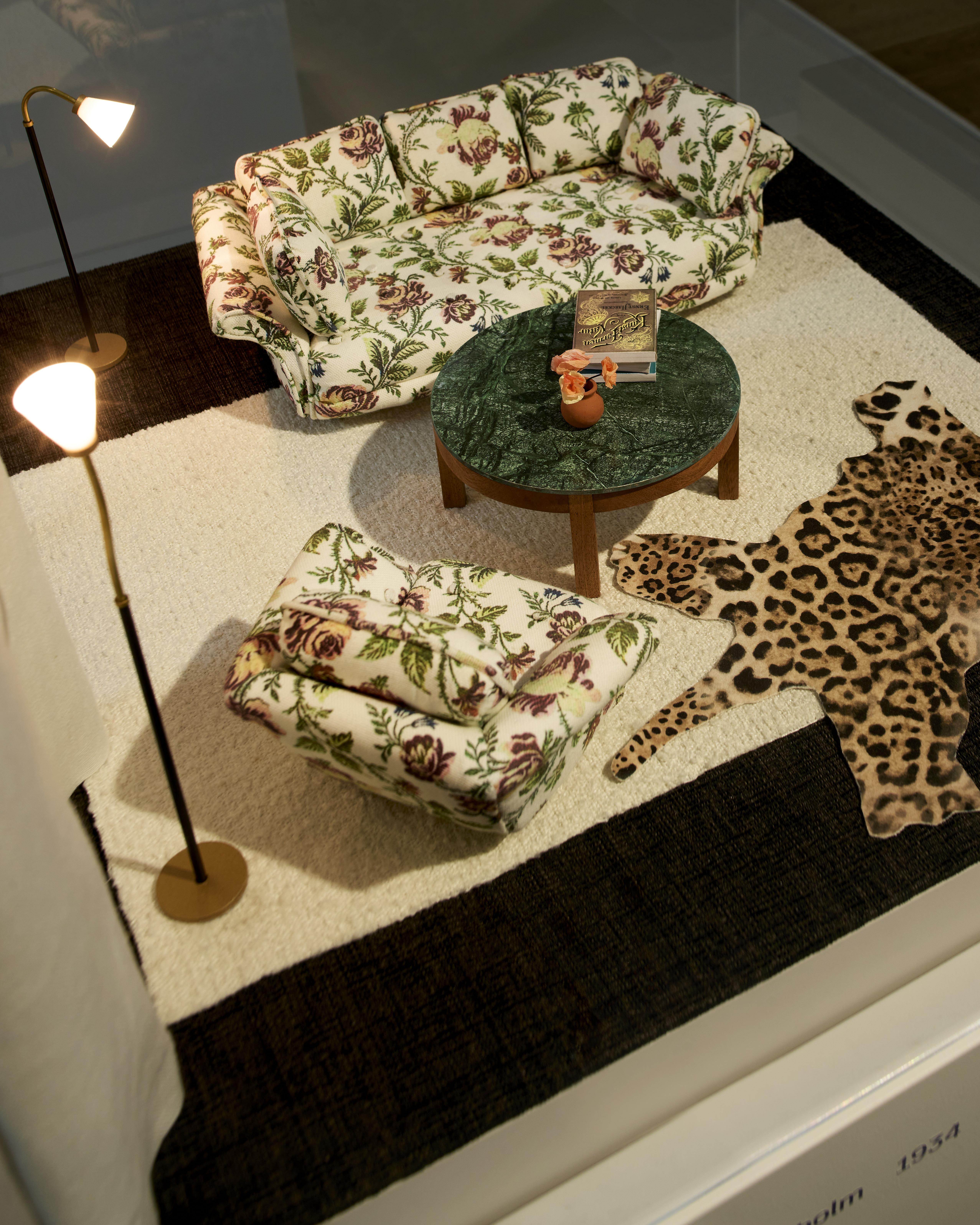 Miniature midcentury modern interior room set