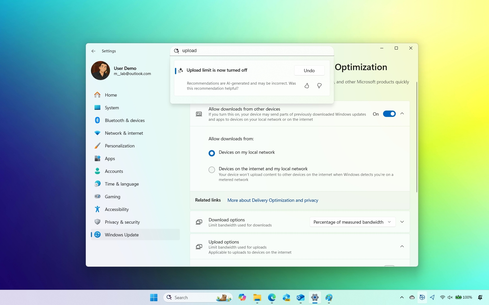 Windows 11 Settings AI agent