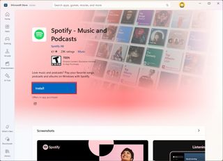 Store install Spotify