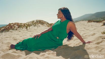 Mindy Kaling on the beach