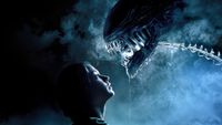 Xenomorph snarling in the face of a young girl.