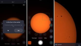 Screenshot of an app showing pictures of planets