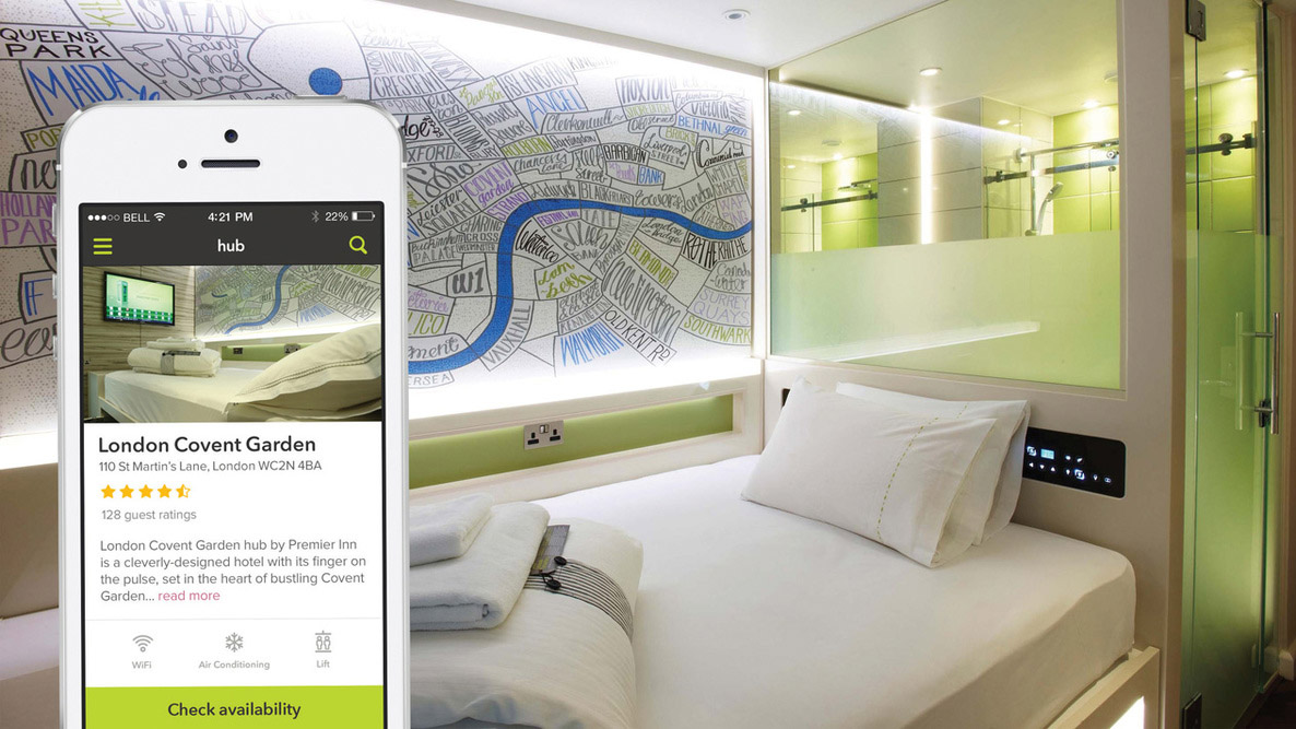 Premier Inn 5G app experience.