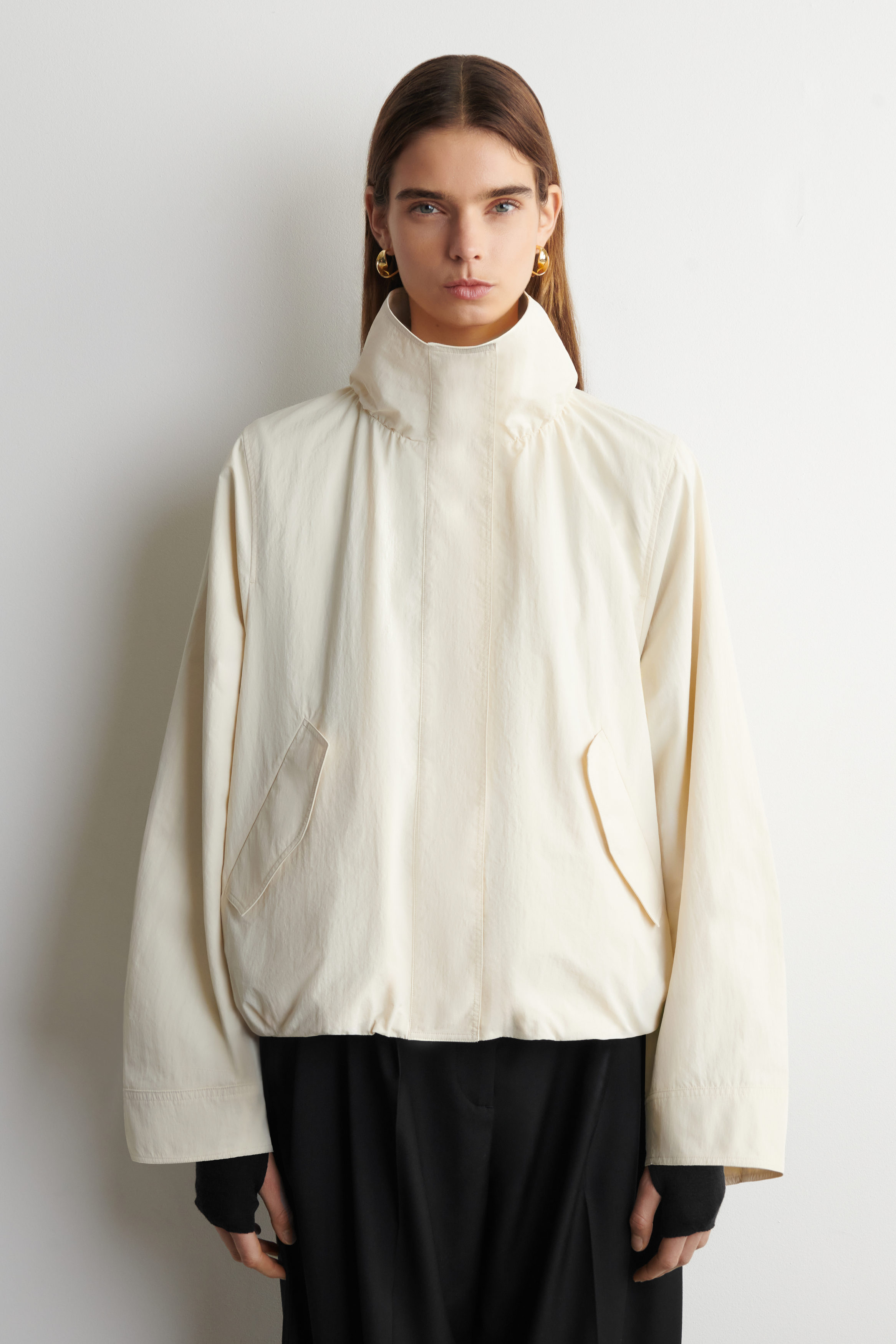 Nylon Funnel-Neck Jacket