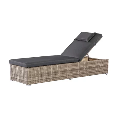Palma Rattan Sun Lounger With Cushions Patio Sun Bed