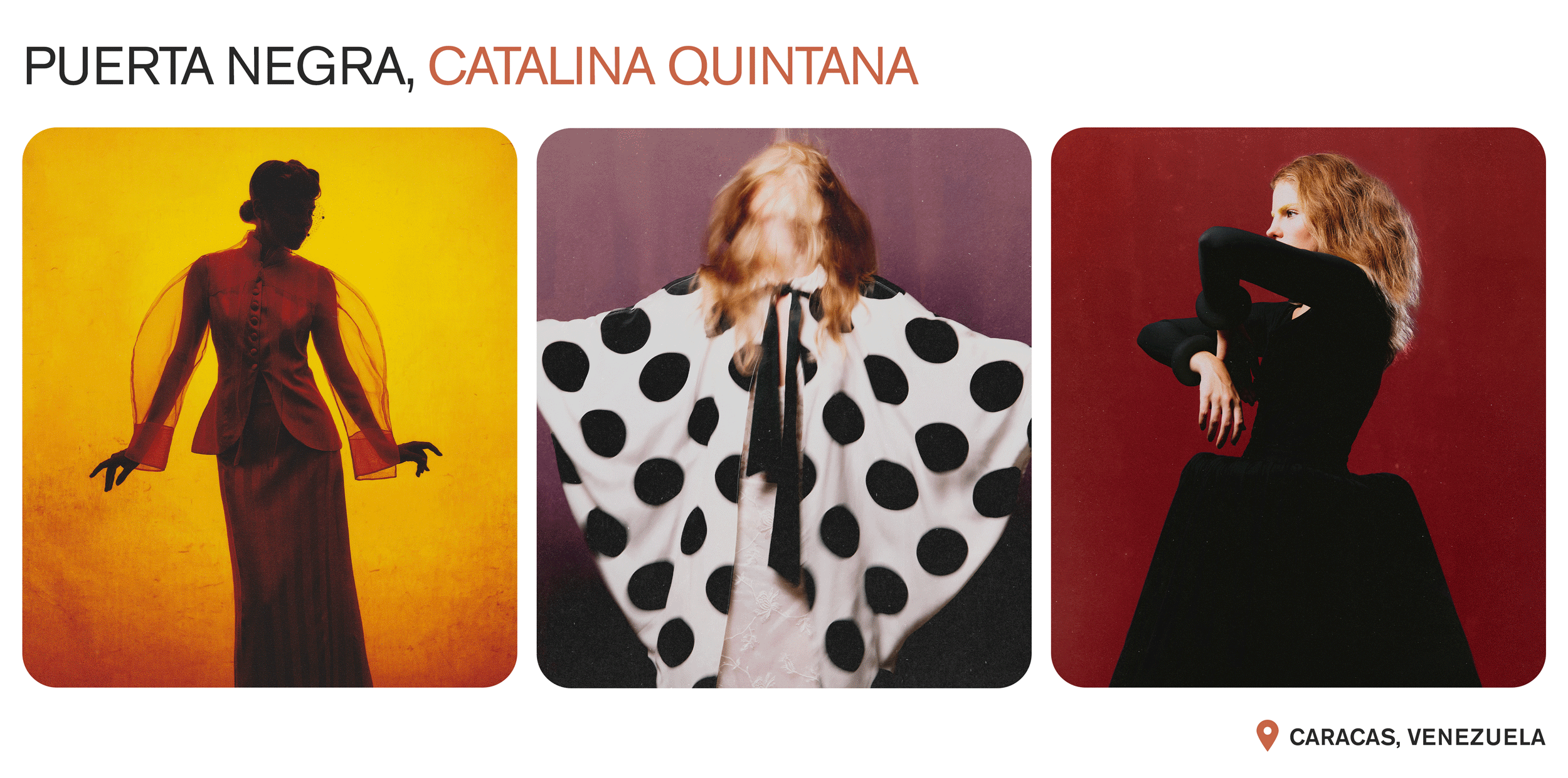 A gif of models wearing clothing from Puerta Negra.