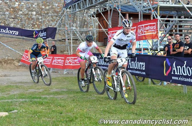 Alexandra Engen (Ghost Factory Racing Team) leading Nathalie Schneitter (Team Colnago Sudtirol) in an early heat
