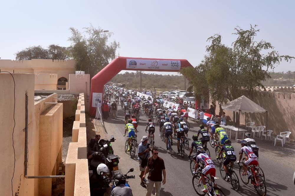 The riders roll out for stage one