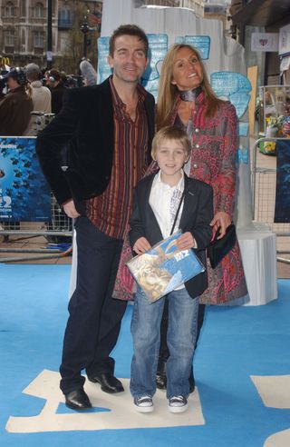 Bradley Walsh and his son, a young, Barney Walsh on the red carpet