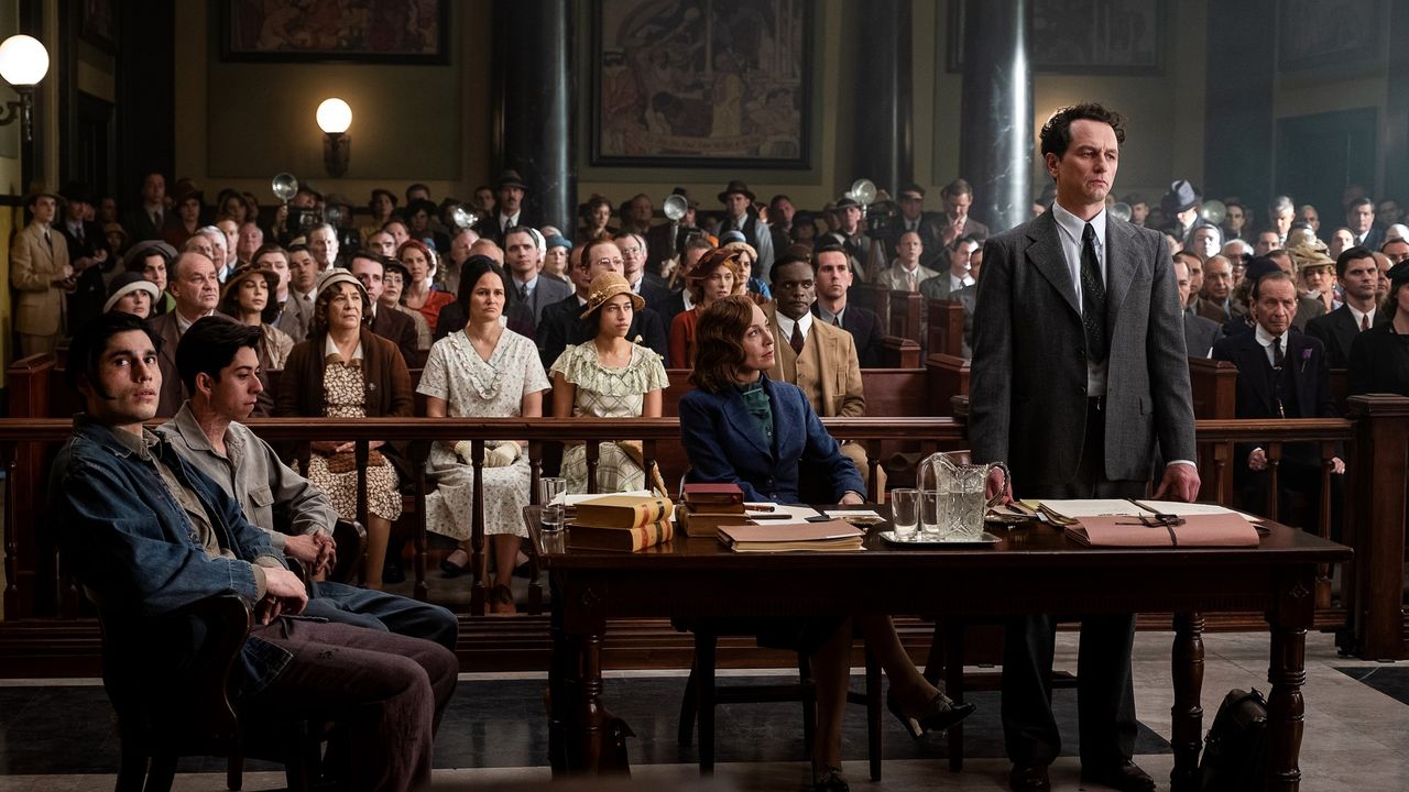 Peter Mendoza, Fabrizio Guido, Juliet Rylance and Matthew Rhys in Perry Mason
