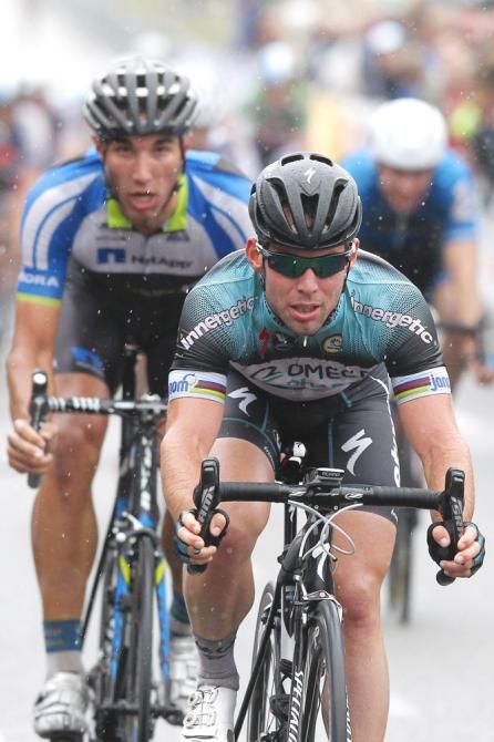 Mark Cavendish (Omega Pharma-QuickStep) finished third on the day