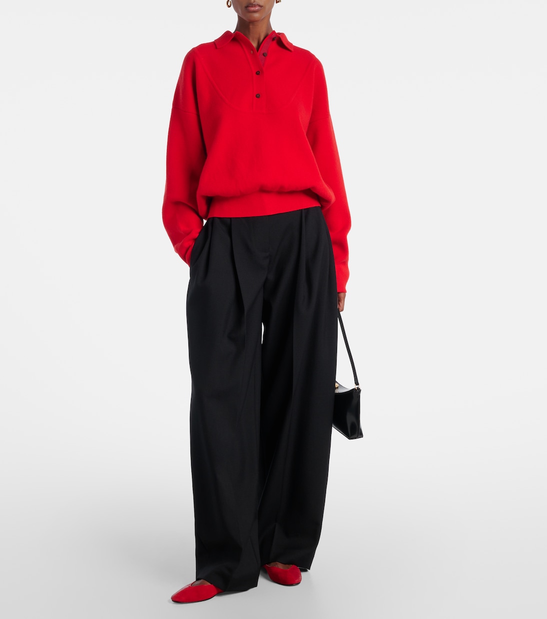Balloon Wool and Cashmere Polo Sweater