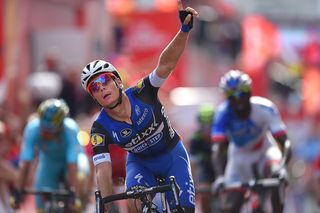 Gianni Meersman celebrates winning stage 5 at the Vuelta a Espana.