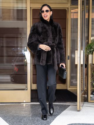 Nara Smith in Chanel Loafers