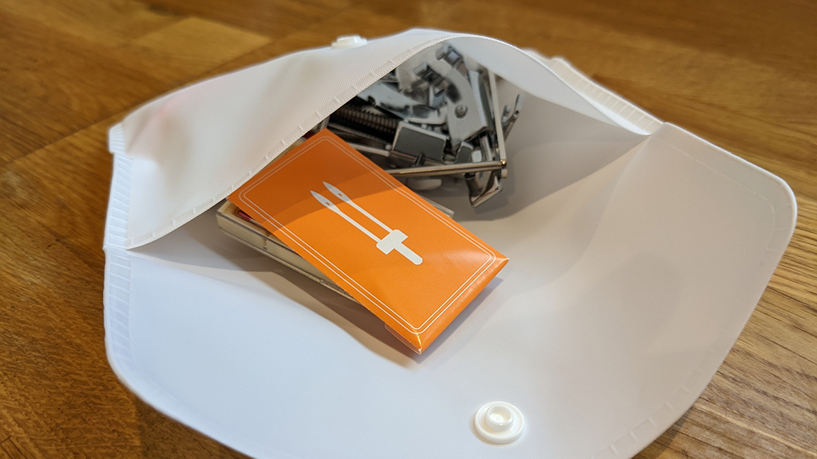 Brother Innovis NV1800Q review, a photo of a sewing machine's tools