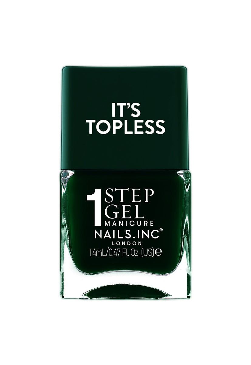 Nails Inc. 1 Step Gel Its Topless Nail Polish in Forest Green-Jasmine