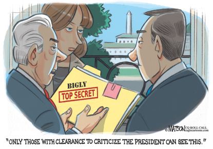 Political cartoon U.S. Trump national security clearance