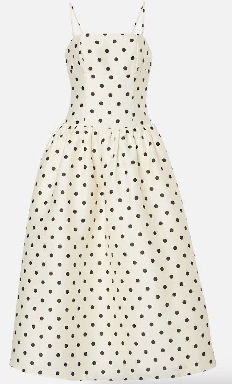 Self-Portrait, Polka-dot taffetta corset dress
