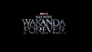 Black Panther: Wakanda Forever (2022) text on a black background.