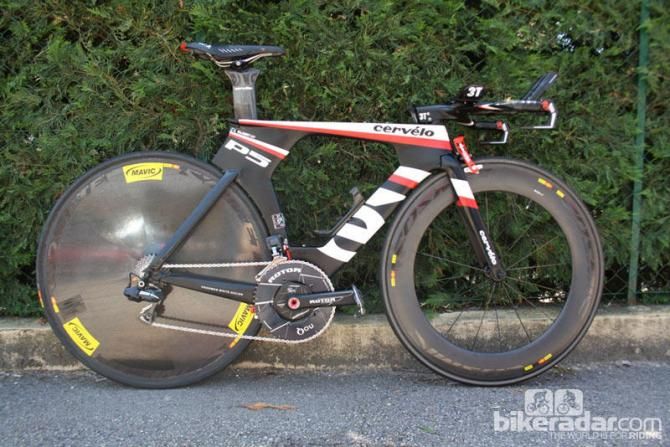 Andrew Talansky of Garmin-Sharp is well out of contention for the overall, but his Cervelo P5 still cut a dash, and was very neatly finished