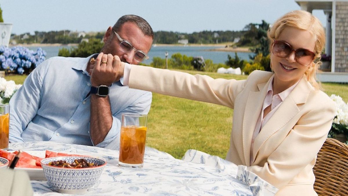 (L-R) Liev Schreiber as Tag Winbur and Nicole Kidman as Greer Garrison Winbury in &quot;The Perfect Couple&quot; on Netflix